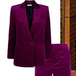 Zadig & Voltaire Visko Magenta Velvet Blazer
